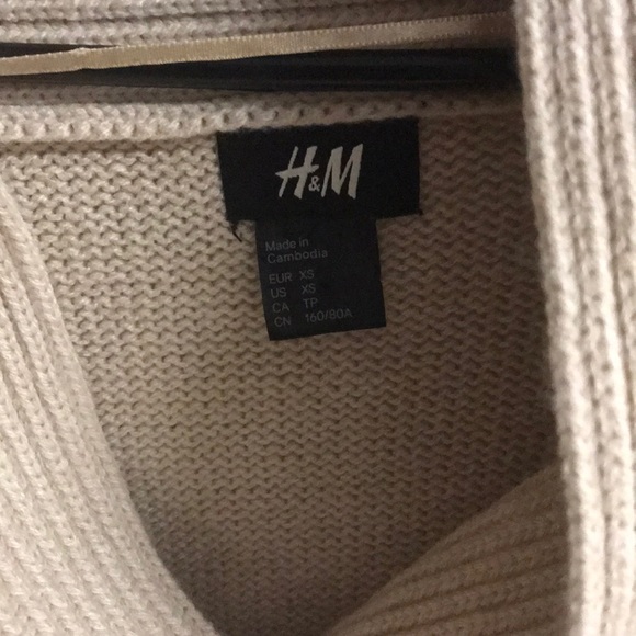 H&M Khaki Long Sleeve Dress Coat XS - Picture 4 of 5